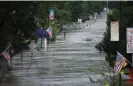  ?? Cj Gunther/EPA ?? A car swept up in flood waters in Montpelier, Vermont, on 11 July 2023. Photograph: