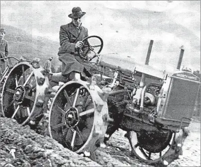  ??  ?? The Massey Harris GP with side-valve engine being demonstrat­ed by Mackintosh of Forfar at Glen Ogil.