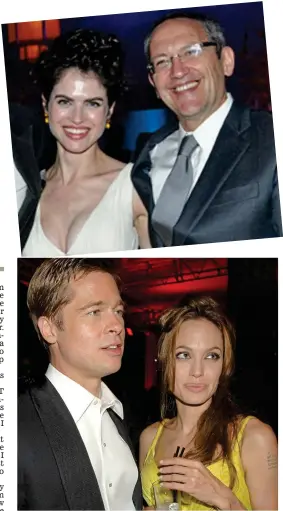  ??  ?? Splits: Pitt with Angelina Jolie, and, top, Oxman and ex-husband composer Osvaldo Golijov