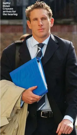  ??  ?? Guilty: Dylan Creaven arrives for the hearing