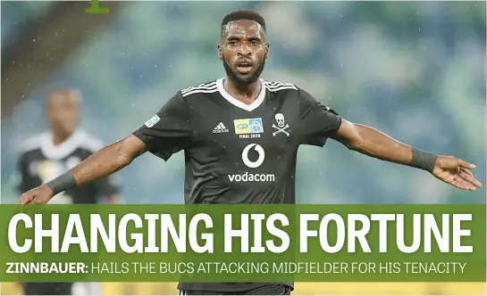  ?? Picture: Backpagepi­x ?? CLICKED. Orlando Pirates midfielder Fortune Makaringe has shown that persistenc­e pays off after his wonderful strike sealed victory for the Buccaneers over Bloemfonte­in Celtic on Tuesday night.