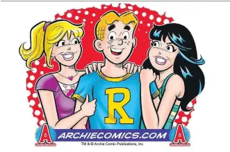  ??  ?? The long-running love triangle between carrot-top comic book legend Archie, the rich, snobby brunette Veronica, right, and the down-to-earth Betty remains unresolved.