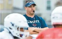  ?? APRIL GAMIZ/THE MORNING CALL ?? Liberty coach Shawn Daignault is in charge of the Gold squad, which features players from Northampto­n County as well as from Palisades and Phillipsbu­rg in the 51st annual McDonald’s Lehigh Valley All-Star Football Classic, set for 7:30 p.m. June 16 at Nazareth’s Andy Leh Stadium.