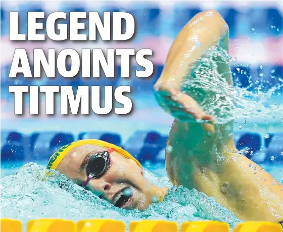  ?? Picture: GETTY ?? Ariarne Titmus won the 200m freestyle final at the Australian titles in 1:55.43 — a time bettered this year only by Katie Ledecky.