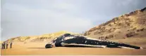  ?? PHOTO: REUTERS ?? A dead fin whale lies on a beach last Saturday in SaintHilai­redeRiez, France. It was 16m long and weighed an estimated 10 tonnes.