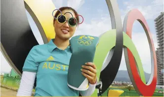  ??  ?? MINJEE LEE GETS INTO THE OLYMPIC SPIRIT ON THE EVE OF THE RIO GAMES.