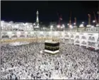  ?? KARIM SAHIB/AFP ?? Muslim pilgrims gather around the Kaaba ahead of the annual Hajj pilgrimage in the Muslim holy city of Mecca on Monday.