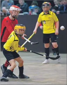  ??  ?? Action from the P7 final between Inverlochy and Phort Righ.