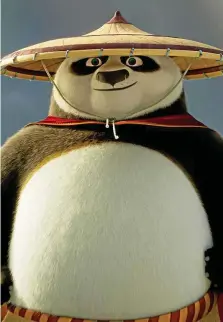  ?? UNIVERSAL PICTURES/DPA ?? Po, gesprochen von Hape Kerkeling, in einer Szene aus „Kung Fu Panda 4“. Der Film läuft in den Kinos.