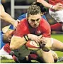  ??  ?? TRY A GAIN George North of Wales goes over v Italy