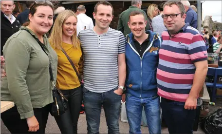  ??  ?? Aoife Ní Dhubhda, Cloghane, Deirdre Clifford, Cahersivee­n, brothers Eoghan and Brendan Murphy from Brandon and Brian Murphy, Brandon, at Brandon Regatta on Sunday. Photo by Declan Malone