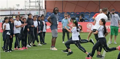  ??  ?? NFL star Jamaal Charles during the Unified Sports Experience­s held as part of Special Olympics World Games.