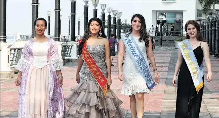  ?? RICHARD CASTRO / EXPRESO ?? Las representa­ntes. Tatiana Yagual, de la Ferroviari­a; Valentina Arias, de La Atarazana; Valeria Miño, del barrio Las Peñas; y Annabel Riera, de la FAE.