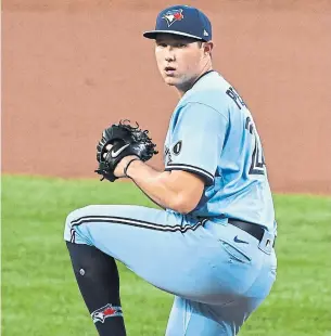  ?? MITCHELL LAYTON GETTY IMAGES ?? Blue Jays right-hander Nate Pearson was afraid to speak up last year when he felt aches and pains. He knows better now. “I was being a rookie, not really expressing myself,” he says.