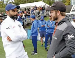  ??  ?? India skipper Virat Kohli and his New Zealand counterpar­t Kane Williamson.