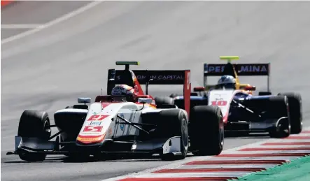  ??  ?? Raoul Hyman made waves in GP3, by winning a lights to flag race in front of F1 top brass at the Austrian GP.