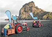  ?? PHOTO: FAIRFAX NZ ?? The Massey Ferguson tractors which began the month-long trek from Piha to Aoraki/mt Cook yesterday.