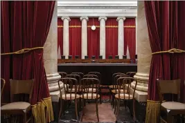  ?? J. SCOTT APPLEWHITE — THE ASSOCIATED PRESS FILE ?? The empty courtroom is seen at the U.S. Supreme Court in Washington.