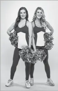  ?? THE CANADIAN PRESS/HO, BELL MEDIA ?? Toronto Argonauts cheerleade­rs Leanne Larsen, 25, and Marielle “Mar” Lyon, 26 are seen in this undated handout photo. On “The Amazing Race Canada: Heroes Edition,” premiering July 3 on CTV, there are two retired air force pilots and Toronto Argonauts...