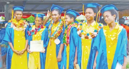  ??  ?? Some of the students of Nausori Primary School after their prizegivin­g last Friday.