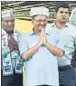  ?? PTI ?? AAP convener and Delhi CM Arvind Kejriwal in Rajkot on Wednesday.