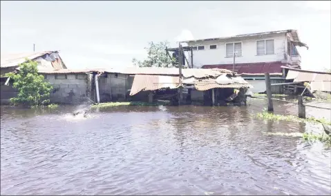  ??  ?? The home of Rictor Ramkishun is waterlogge­d