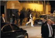  ?? AP PHOTO/EMRAH GUREL ?? Turkish police forensic officer exits the Saudi Arabia’s Consulate in Istanbul on Monday. Turkey and Saudi Arabia are conducting a joint “inspection” of the consulate, where Saudi journalist Jamal Khashoggi went missing nearly two weeks ago, Turkish authoritie­s said.