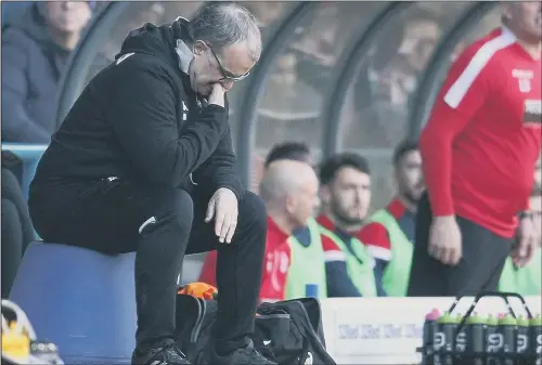  ?? PICTURE: DAVE THOMPSON/PA WIRE ?? PAUSE FOR THOUGHT: Leeds United head coach Marcelo Bielsa appears deep in thought during Saturday’s win over Bolton Wanderers at Elland Road.