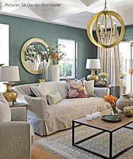  ?? Pictures: SA Garden and Home ?? 3.
Scatter cushions add glamour. Offset by neutral fabrics, this floral scatter stands out and draws the attention.