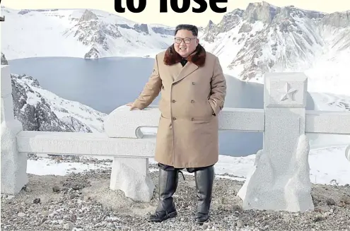  ??  ?? NORTH Korean leader Kim Jong Un visits battle sites at Mount Paektu, Ryanggang.