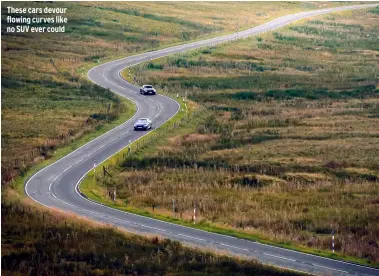  ??  ?? These cars devour flowing curves like no SUV ever could