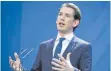  ?? FOTO: IMAGO ?? Reagierte zunächst eher hilflos: Österreich­s Bundeskanz­ler Sebastian Kurz.