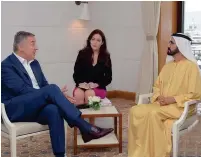 ?? Wam ?? Shaikh Mohammed bin Rashid with Milo Dukanovic at his residence on Monday. Shaikh Mohammed expressed confidence in the laws in Montenegro that protect foreign investment. —