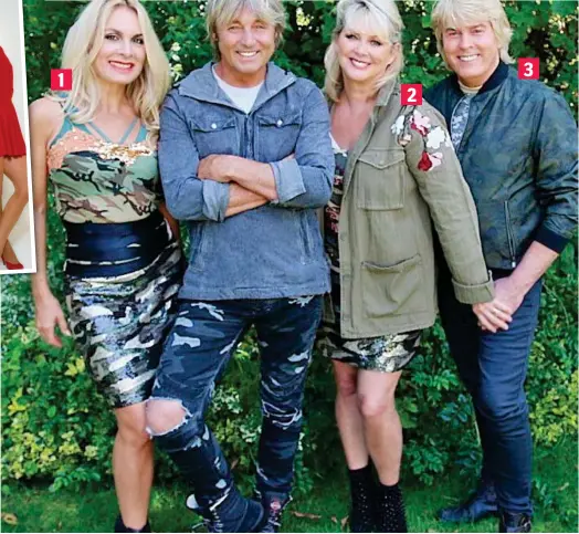  ??  ?? Making music again: Jay Aston, new member Bobby McVay, Cheryl Baker and Mike Nolan are now known as The Fizz