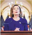  ?? ANDREW HARNIK/ASSOCIATED PRESS ?? House Speaker Nancy Pelosi of California announces a formal impeachmen­t inquiry into President Donald Trump on Tuesday on Capitol Hill in Washington, D.C.