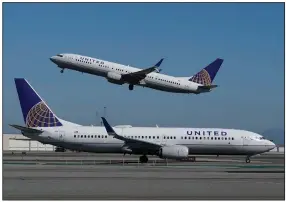  ?? (AP) ?? A United Airlines jet takes off from San Francisco Internatio­nal Airport in this file photo. United Airlines said Wednesday that 2020 was one of the worst years in its history.