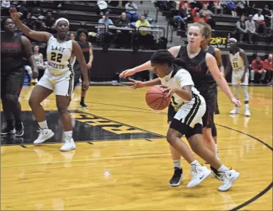  ?? / Lorene Parker ?? Rockmart took a third place win in the girls bracket over Cedartown on Dec. 22 to wrap up holiday tournament play at home.