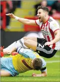  ??  ?? OUCH: Will Vaulks received a red card following a challenge on George Baldock