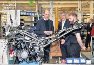  ??  ?? Prince William, The Duke of Cambridge visits the Triumph Motorcycle­s and MIRA Technology Park in Hinckley