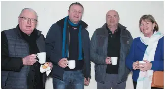  ?? Photos by Christy O’Riordan ?? ABOVE RIGHT: Attending the Éigse were Piaras Mac Einrí, Ray O’Connor, Micheal Lyne, Carol Power and Pat Coughlan.RIGHT: Fr Padraig Sugrue, Cllr Damain Quigg, James O’Sullivan and Mary Lyne.