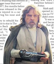  ??  ?? NEW MOVIE Mark is back as Luke Skywalker