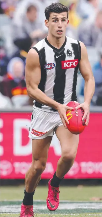  ?? Picture: AFL Photos ?? Magpies teen sensation Nick Daicos in action against the Crows.