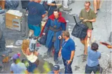  ?? AP PHOTO/MIKE STEWART ?? Cast member Benedict Cumberbatc­h works in 2017 during the filming of “Avengers: Infinity War” in Atlanta.