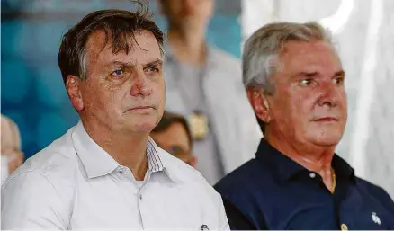  ?? Alan Santos/Divulgação Presdiênci­a ?? O ex-presidente Fernando Collor com Bolsonaro na entrega de obra em Sergipe