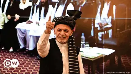  ??  ?? Ghani fled before the Taliban occupied the presidenti­al palace in Kabul