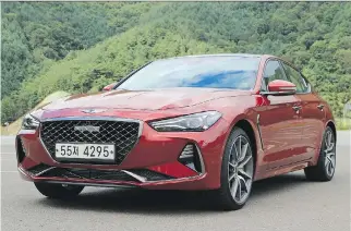  ?? GRAEME FLETCHER/DRIVING.CA ?? The 2018 Genesis G70 has sharp styling, right down to its headlights.