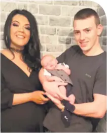  ??  ?? PROUD PARENTS Laura, victim Jamie and baby Jae