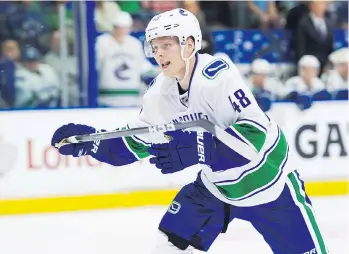  ?? RICHARD LAM ?? Finnish defenceman Olli Juolevi, who had an up-and-down 2017-18 season in his home country’s top league, has the potential to be a good puck mover at the NHL level if he can back up his talk.
