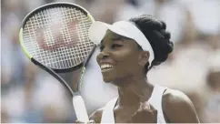  ??  ?? Venus Williams celebrates knocking out Britain’s Johanna Konta.