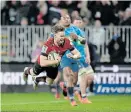  ?? Picture: GETTY IMAGES/KAI SCHWOERER ?? POWER MOVE: Mitchell Drummond of the Crusaders in their Super Rugby Aotearoa match against the Blues in Christchur­ch, New Zealand, on Saturday